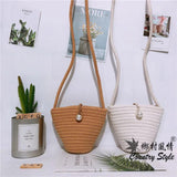 Sweet Style Shoulder Bag Straw Braid Crossbody Messenger Bag