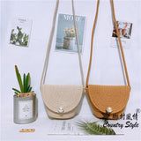 Sweet Style Shoulder Bag Straw Braid Crossbody Messenger Bag