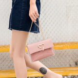 Heart-shape Buckle Messenger Bag Patchwork Small Flap Bag