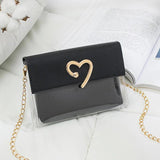 Heart-shape Buckle Messenger Bag Patchwork Small Flap Bag