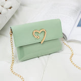 Heart-shape Buckle Messenger Bag Patchwork Small Flap Bag