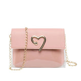 Heart-shape Buckle Messenger Bag Patchwork Small Flap Bag