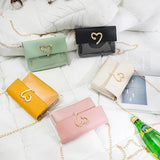 Heart-shape Buckle Messenger Bag Patchwork Small Flap Bag