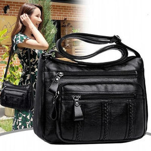 Soft PU Leather Shoulder Bag Multi-pocket Ladies Crossbody Bag