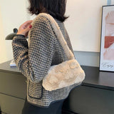 Fluffy Fur Shoulder Bag for Women Winter Fashion