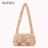 Solid Heart Plush Underarm Totes for Ladies