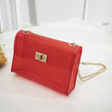 Clear PVC Shoulder Bag Women Solid Satchel Clutch