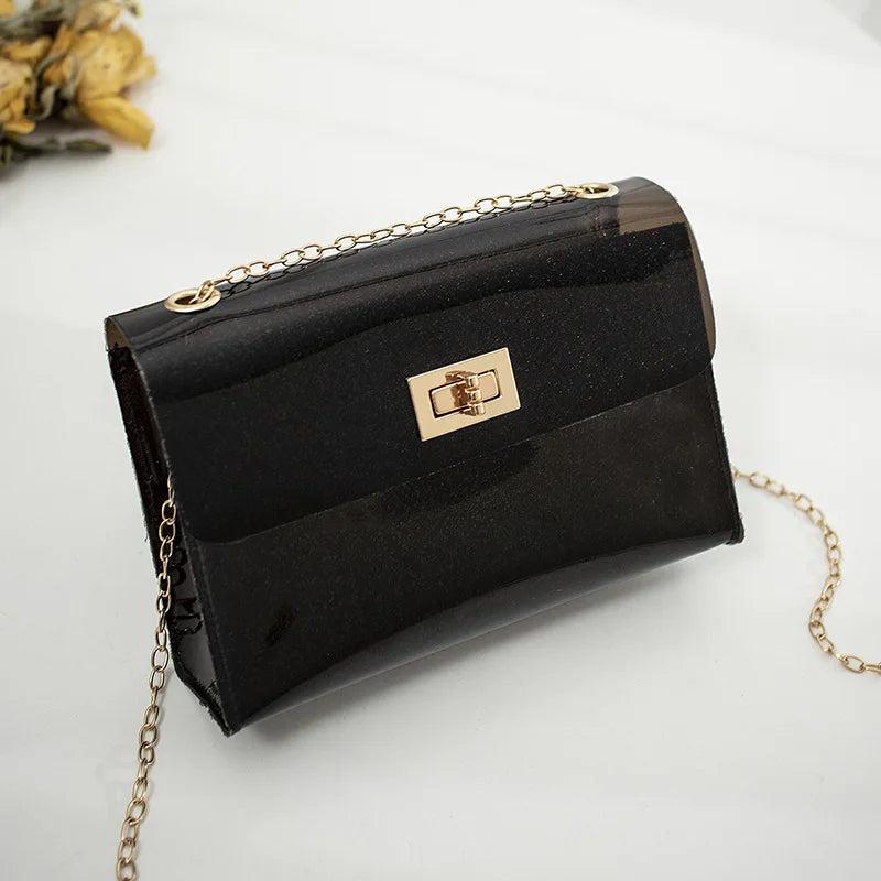 Clear PVC Shoulder Bag Women Solid Satchel Clutch