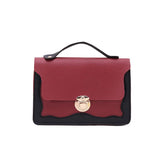 Retro PU Leather Patchwork Chain Messenger Shoulder Bag Women Lock Buckle