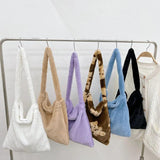 Vintage Plush Handbag Soft Fur Large Capacity Tote Shoulder Bag
