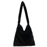 Vintage Plush Handbag Soft Fur Large Capacity Tote Shoulder Bag