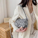 Animal Pattern Print Canvas Shoulder Underarm Bag Vintage Ladies Small Purse Han