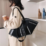 Funny Large Capacity Shoulder Bag Canvas Handbag for Women