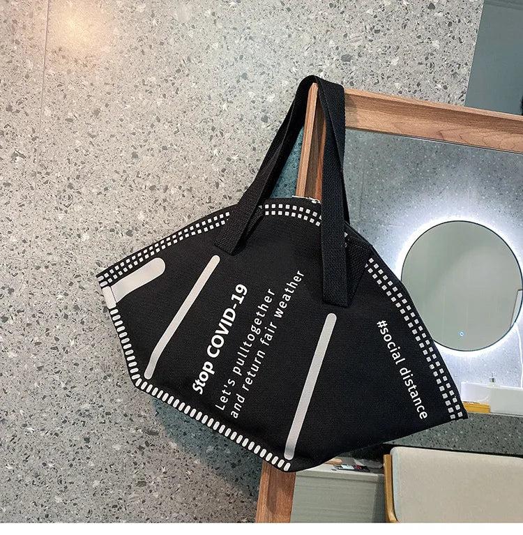 Funny Large Capacity Shoulder Bag Canvas Handbag for Women