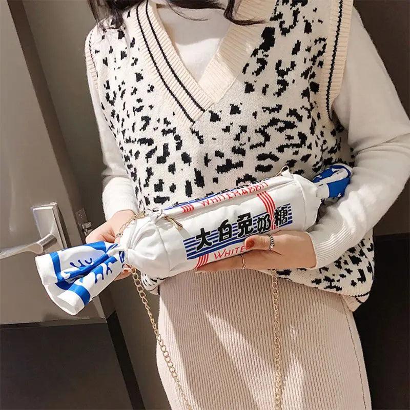 Funny Rabbit Creamy Candy Handbag Women's Messenger Bag
