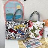 Women's Canvas Shoulder Bag Summer Shopper Handbag High Printing Tote