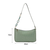 Vintage PU Leather Stone Pattern Shoulder Underarm Bags For Women