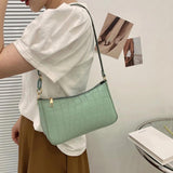 Vintage PU Leather Stone Pattern Shoulder Underarm Bags For Women