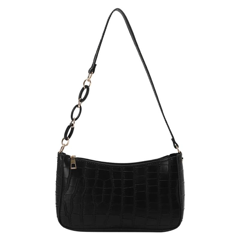 Vintage PU Leather Stone Pattern Shoulder Underarm Bags For Women