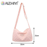 Plaid Shoulder Tote Bag Zipper Daily Travel for Ladies Girls