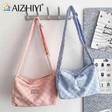 Plaid Shoulder Tote Bag Zipper Daily Travel for Ladies Girls