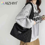 Plaid Shoulder Tote Bag Zipper Daily Travel for Ladies Girls