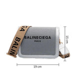 Women Square Shoulder Bag Wide Strap Handbag Messenger Purse