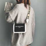 Women Square Shoulder Bag Wide Strap Handbag Messenger Purse