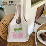 Plush Ladies Tote Bags Cherry Cartoon Autumn Winter Female Underarm Bag