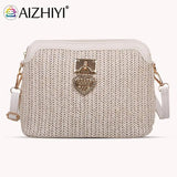 Vintage Women Summer PU Woven Messenger Bag Casual Ladies Small Purse Handbags