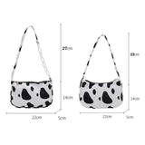 Cow Milk Print Nylon Shoulder Bag Top-handle Tote