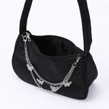 Vintage PU Leather Butterfly Underarm Bag Small Purse Casual Shoulder