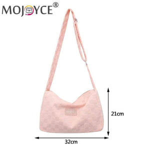 Plaid Crossbody Hand Bag Zipper Travel Purse for Ladies