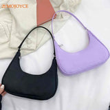 Women's Solid Half Moon Shoulder Bag Small Clutch Tote Purse