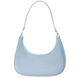 Women's Solid Half Moon Shoulder Bag Small Clutch Tote Purse