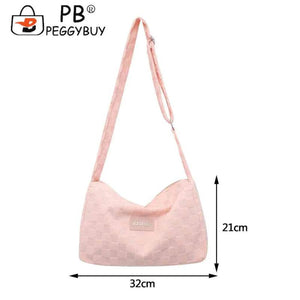 Plaid Crossbody Hand Bag for Ladies Girls