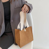 Corduroy Small Tote Shoulder Bag Lady Handbag Purse Wallet