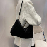 Women's Plush Shoulder Bag Large Capacity Underarm Tote Crossbody Bag