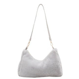 Women's Plush Shoulder Bag Large Capacity Underarm Tote Crossbody Bag