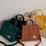 Corduroy Ladies Shoulder Bag Small Retro Women Handbags