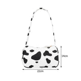 Animal Print Canvas Shoulder Underarm Bag Vintage Ladies Small Purse