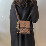 Rabbit Toys Shoulder Bag Rhombic Lattice Small Underarm Bag