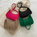 Crocodile Felt Armpit Bag for Women - Shoulder Handbag and Purse Tote