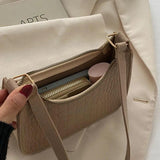 Crocodile Felt Armpit Bag for Women - Shoulder Handbag and Purse Tote