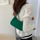 Crocodile Felt Armpit Bag for Women - Shoulder Handbag and Purse Tote