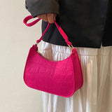 Crocodile Felt Armpit Bag for Women - Shoulder Handbag and Purse Tote