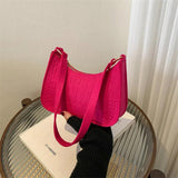 Crocodile Felt Armpit Bag for Women - Shoulder Handbag and Purse Tote