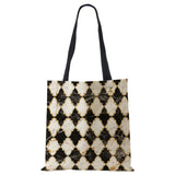 Geometry Shoulder Bag Harajuku Shopper Handbag Cotton Travel Tote