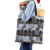 Geometry Shoulder Bag Harajuku Shopper Handbag Cotton Travel Tote