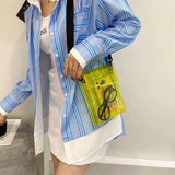 Transparent Jelly Bag Envelope Shoulder Diagonal Bag